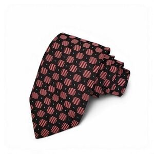 Vintage Michelsons London 100% Silk Tie Black & Pink Polka Dot Pattern